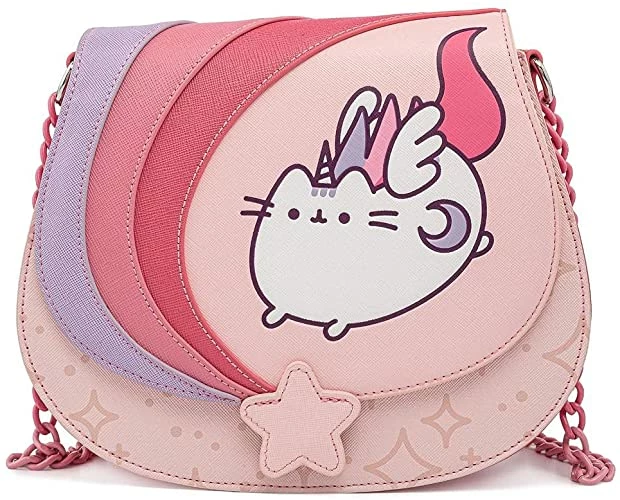 LOUNGEFLY Pusheen Unicorn Ombre Chain Strap Crossbody Bag 3 LOUNGEFLY Pusheen Unicorn Ombre Chain Strap Crossbody Bag
