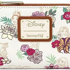 New LOUNGEFLY Disney Princesses Floral Faux Leather Wallet