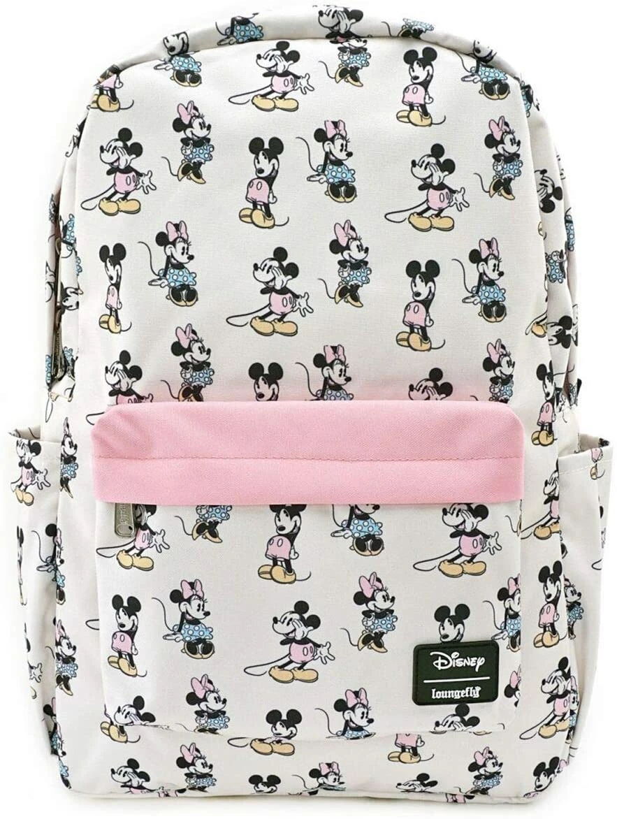 LOUNGEFLY Pastel Minnie Mickey Nylon Backpack Standard 3 LOUNGEFLY Pastel Minnie Mickey Nylon Backpack Standard