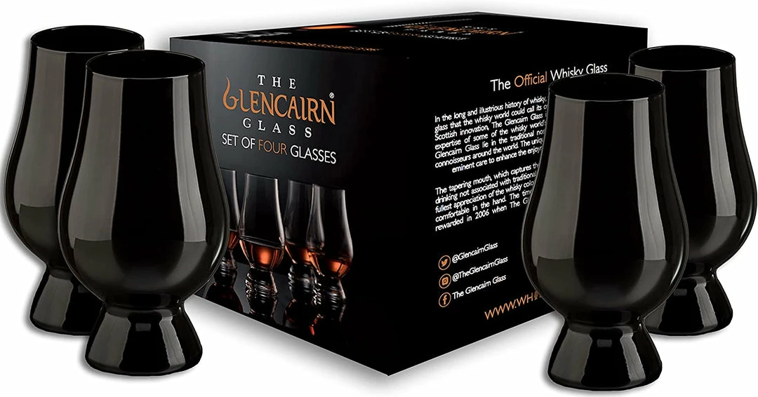 Black Glencairn Whisky Glass, Set Of 4 In 4 Pack Gift Carton New 3 Black Glencairn Whisky Glass, Set Of 4 In 4 Pack Gift Carton New