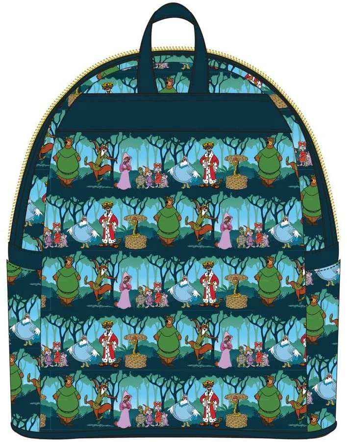 LOUNGEFLY Disney Robin Hood Sherwood All Over Print Womens Double Strap Shoulder Bag Purse 4 LOUNGEFLY Disney Robin Hood Sherwood All Over Print Womens Double Strap Shoulder Bag Purse