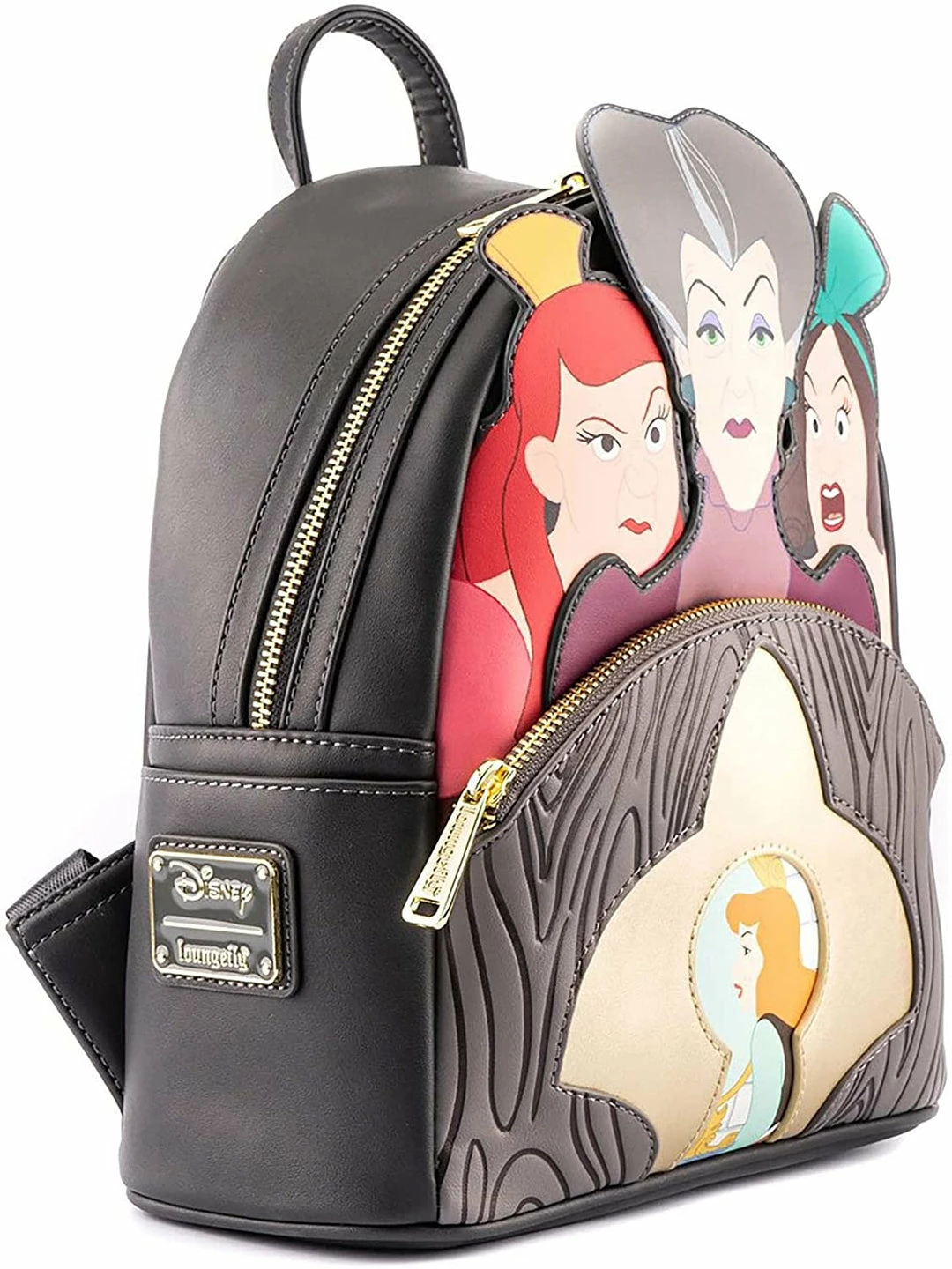 LOUNGEFLY Disney Villains Scene Evil Stepmother And Stepsisters Womens Double Strap Shoulder Bag Purse New 7 LOUNGEFLY Disney Villains Scene Evil Stepmother And Stepsisters Womens Double Strap Shoulder Bag Purse New