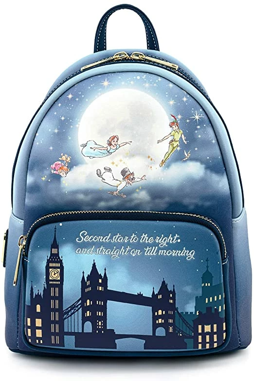 New LOUNGEFLY Peter Pan Second Star Glow Mini Backpack 3 New LOUNGEFLY Peter Pan Second Star Glow Mini Backpack