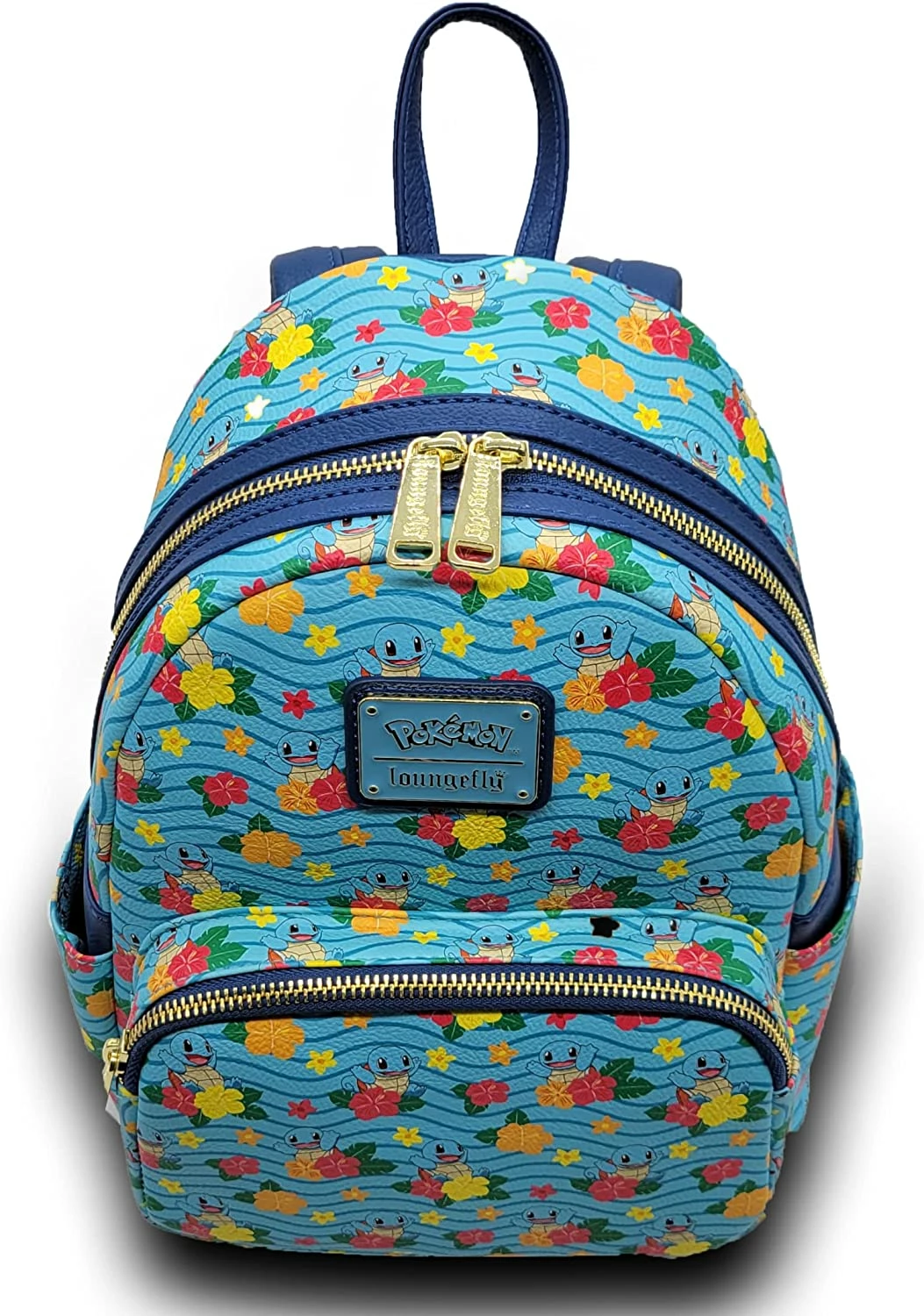 LOUNGEFLY X Pokemon Squirtle Flower All Over Print Mini Backpack New 6 LOUNGEFLY X Pokemon Squirtle Flower All Over Print Mini Backpack New