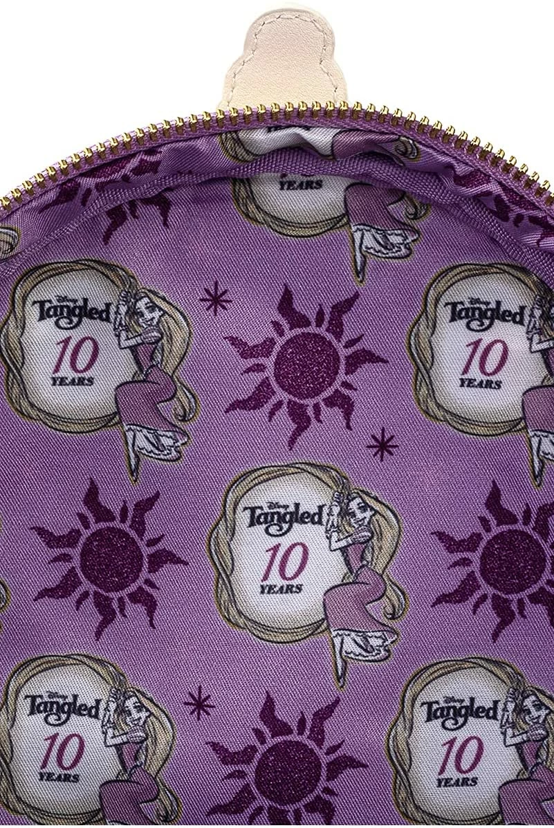 LOUNGEFLY Disney Tangled Tower Scene Womens Double Strap Shoulder Bag Purse 8 LOUNGEFLY Disney Tangled Tower Scene Womens Double Strap Shoulder Bag Purse