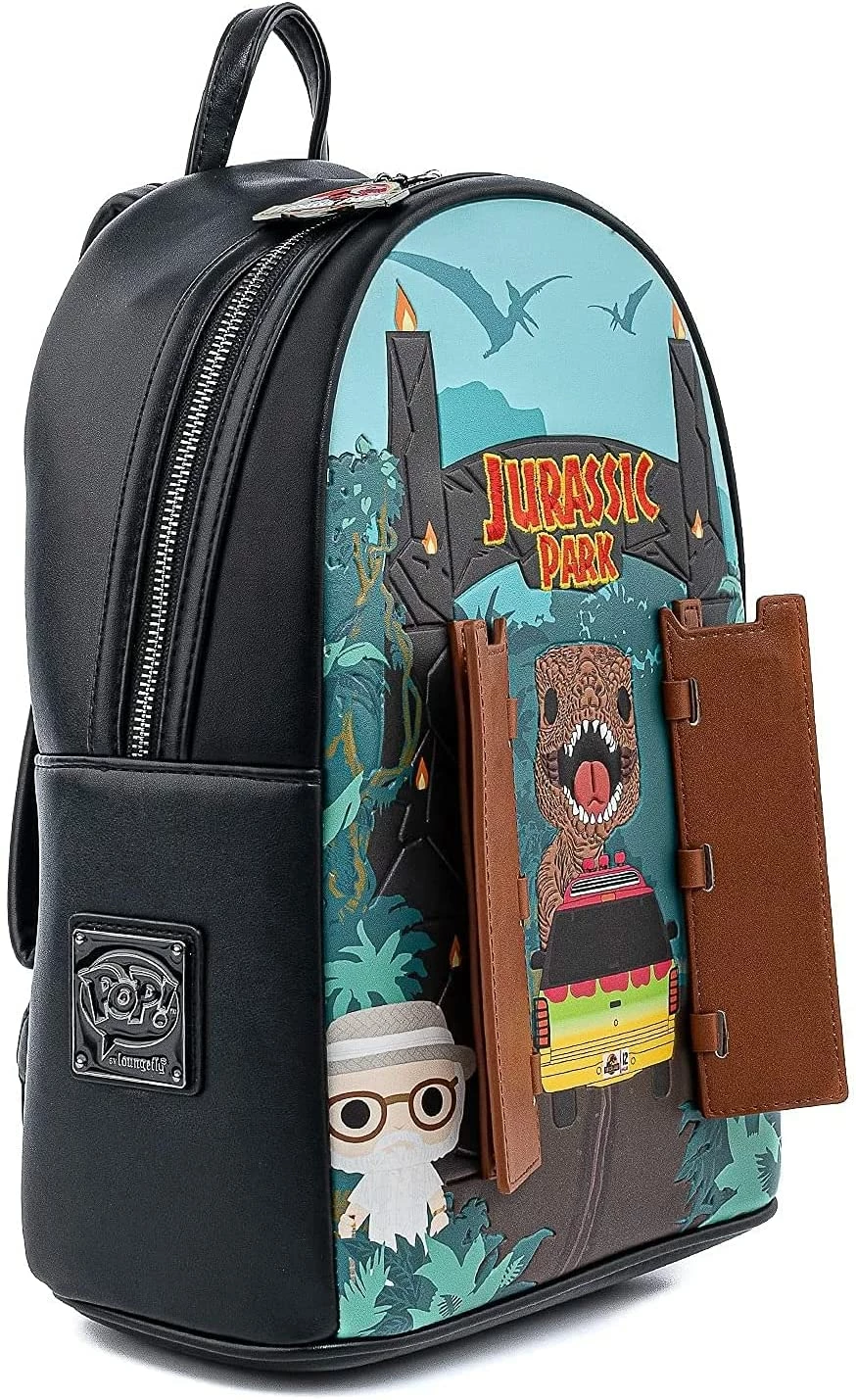 New LOUNGEFLY POP Jurassic Park Gates Womens Double Strap Shoulder Bag Purse 7 New LOUNGEFLY POP Jurassic Park Gates Womens Double Strap Shoulder Bag Purse
