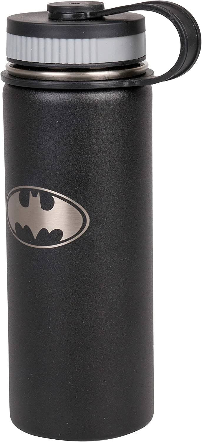 ShopHippo DC Batman Stainless Steel Water Bottle - Wide Mouth Double Walled Vacuum Insulated Bottle For Hot And Cold Beverages - 550ml/18oz New 5 ShopHippo DC Batman Stainless Steel Water Bottle - Wide Mouth Double Walled Vacuum Insulated Bottle For Hot And Cold Beverages - 550ml/18oz New