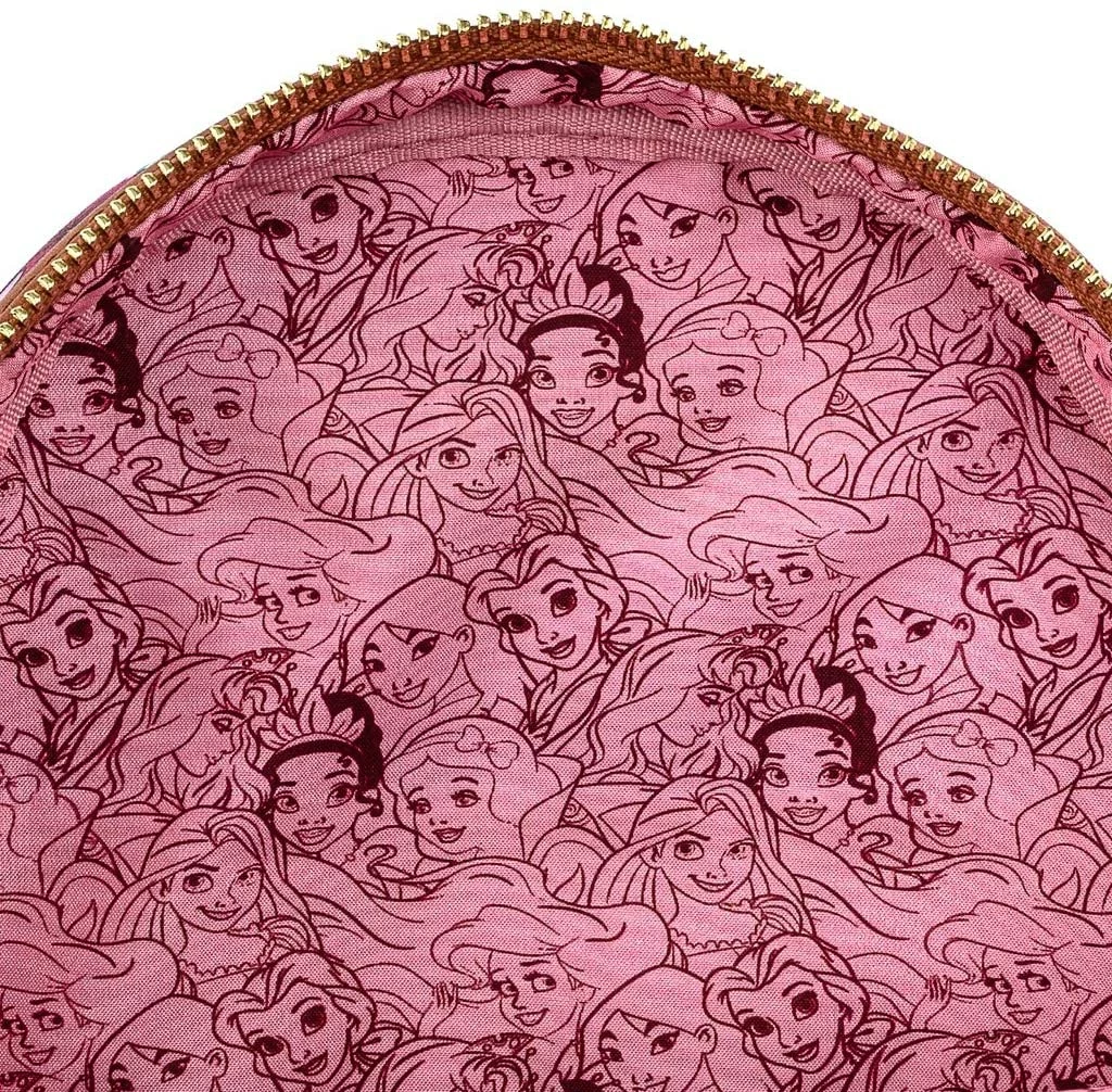 Loungefly Disney Princesses Floral Print Faux Leather Womens Double Strap Shoulder Bag Purse 5 Loungefly Disney Princesses Floral Print Faux Leather Womens Double Strap Shoulder Bag Purse