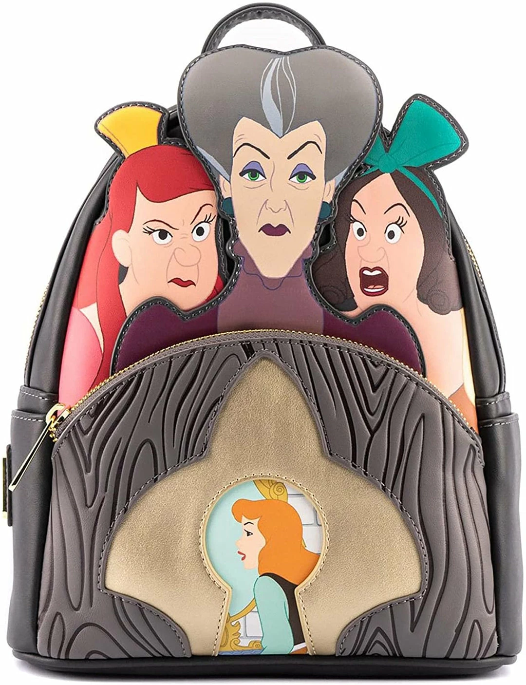 LOUNGEFLY Disney Villains Scene Evil Stepmother And Stepsisters Womens Double Strap Shoulder Bag Purse New 3 LOUNGEFLY Disney Villains Scene Evil Stepmother And Stepsisters Womens Double Strap Shoulder Bag Purse New