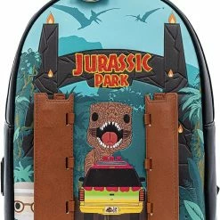 New LOUNGEFLY POP Jurassic Park Gates Womens Double Strap Shoulder Bag Purse