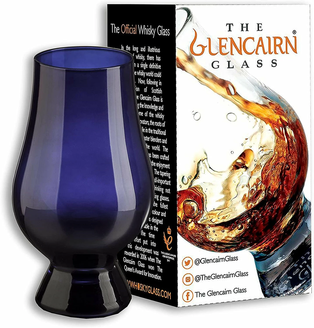 Blue Glencairn Whisky Glass In Gift Carton 3 Blue Glencairn Whisky Glass In Gift Carton
