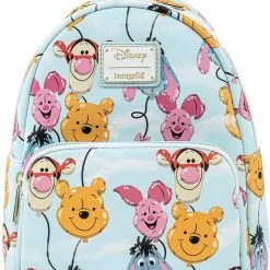 LOUNGEFLY Disney Winnie The Pooh Balloon Friends Womens Double Strap Shoulder Bag Purse New