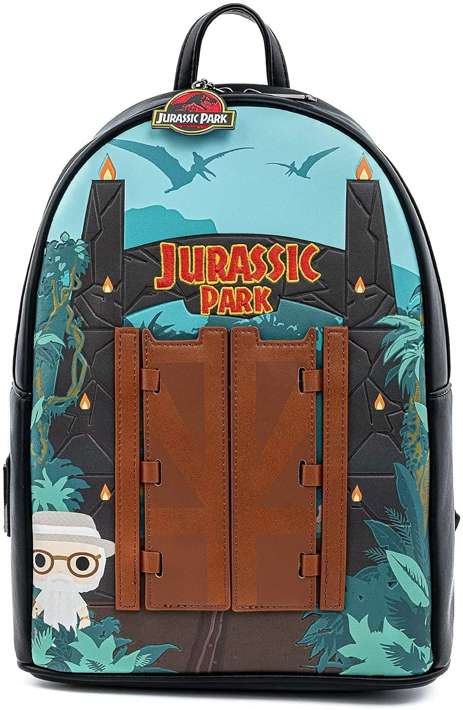 New LOUNGEFLY POP Jurassic Park Gates Womens Double Strap Shoulder Bag Purse 6 New LOUNGEFLY POP Jurassic Park Gates Womens Double Strap Shoulder Bag Purse