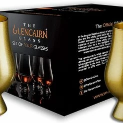 ShopHippo New Gold Glencairn Whisky Glass, Set Of 4 In 4 Pack Gift Carton