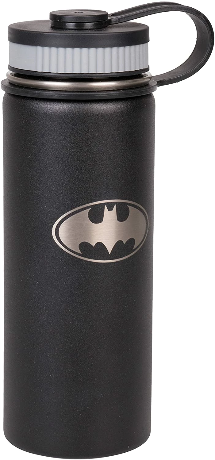 ShopHippo DC Batman Stainless Steel Water Bottle - Wide Mouth Double Walled Vacuum Insulated Bottle For Hot And Cold Beverages - 550ml/18oz New 4 ShopHippo DC Batman Stainless Steel Water Bottle - Wide Mouth Double Walled Vacuum Insulated Bottle For Hot And Cold Beverages - 550ml/18oz New