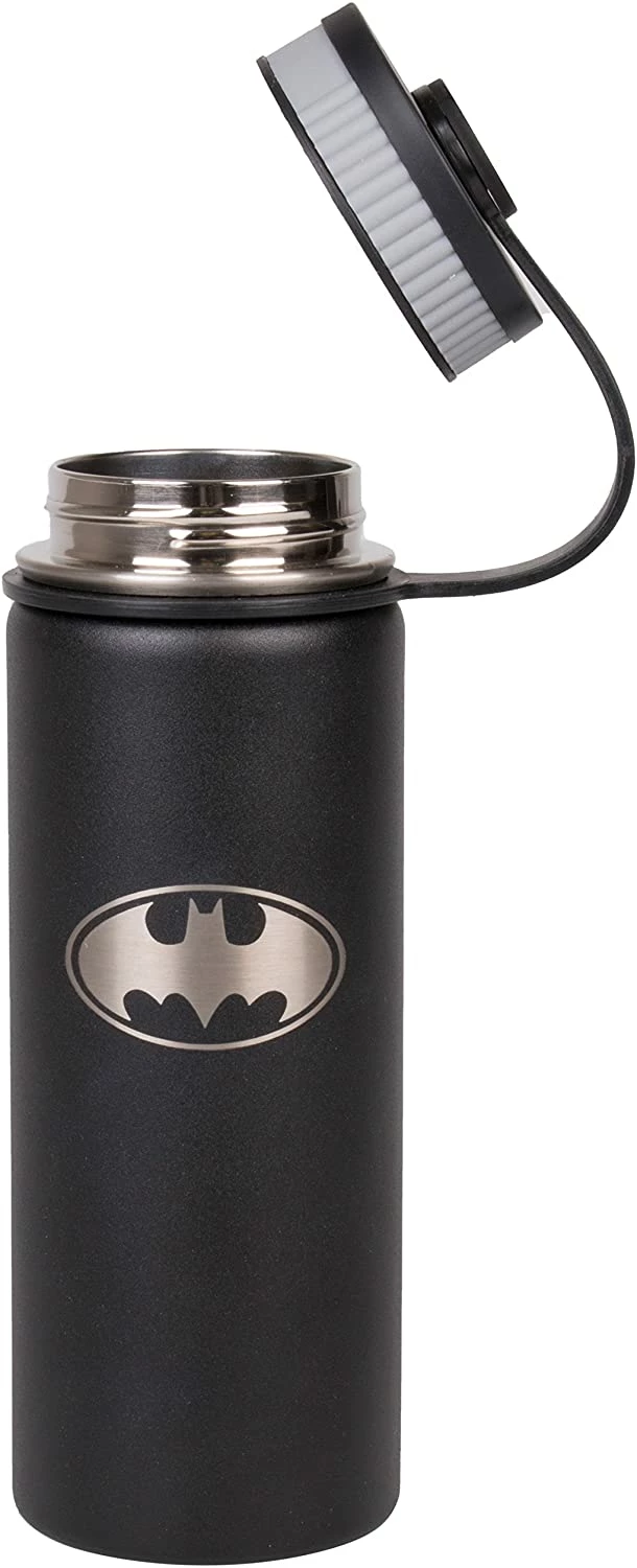 ShopHippo DC Batman Stainless Steel Water Bottle - Wide Mouth Double Walled Vacuum Insulated Bottle For Hot And Cold Beverages - 550ml/18oz New 7 ShopHippo DC Batman Stainless Steel Water Bottle - Wide Mouth Double Walled Vacuum Insulated Bottle For Hot And Cold Beverages - 550ml/18oz New