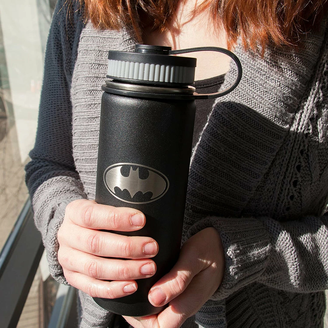 ShopHippo DC Batman Stainless Steel Water Bottle - Wide Mouth Double Walled Vacuum Insulated Bottle For Hot And Cold Beverages - 550ml/18oz New 9 ShopHippo DC Batman Stainless Steel Water Bottle - Wide Mouth Double Walled Vacuum Insulated Bottle For Hot And Cold Beverages - 550ml/18oz New