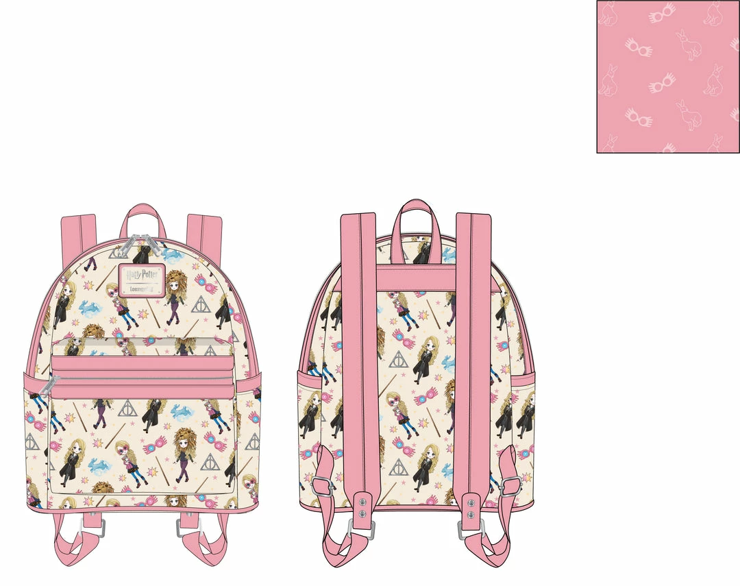 New LOUNGEFLY Harry Potter Luna Lovegood Aop Mini Backpack 7 New LOUNGEFLY Harry Potter Luna Lovegood Aop Mini Backpack