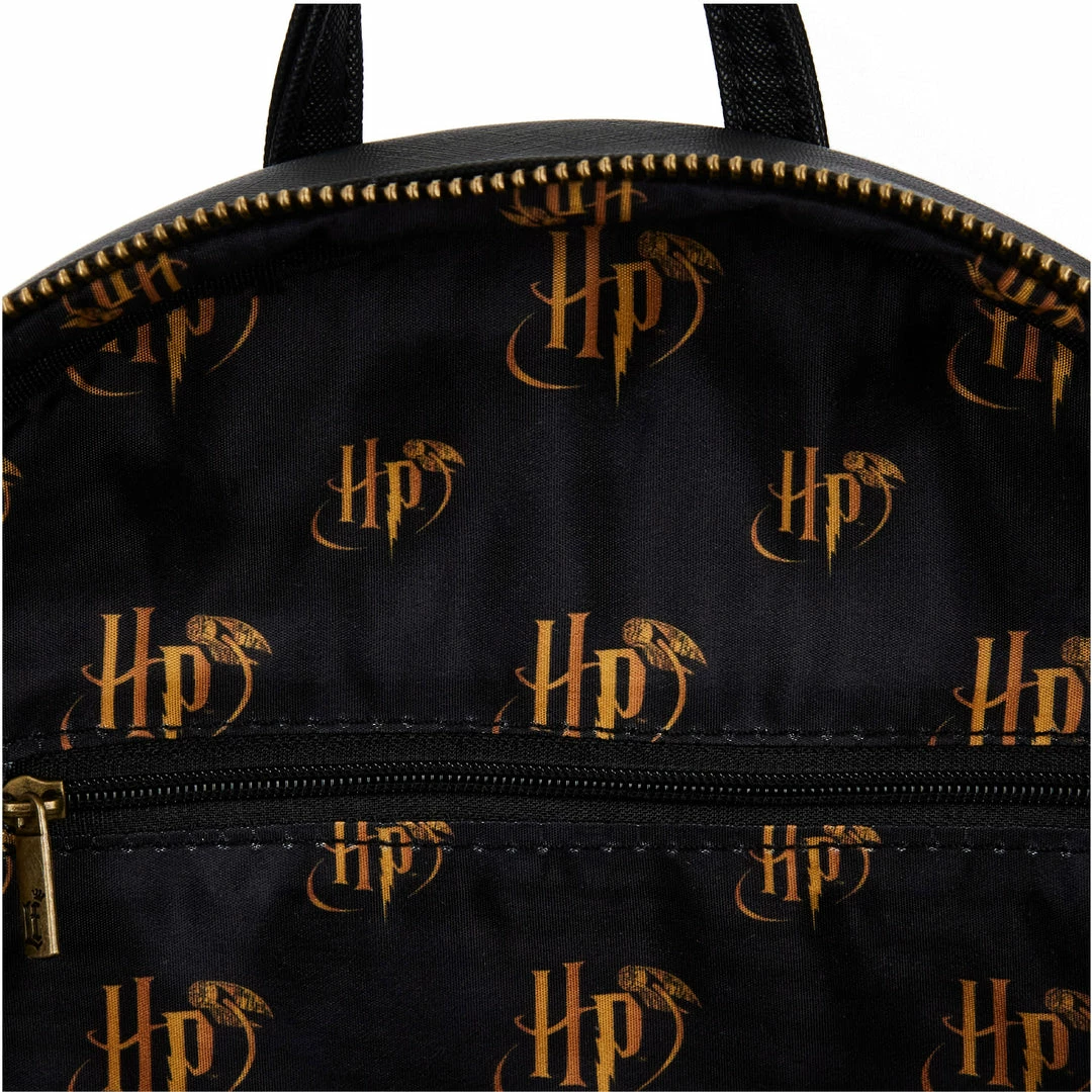 LOUNGEFLY Harry Potter Trilogy Triple Pocket Womens Double Strap Shoulder Bag Purse New 5 LOUNGEFLY Harry Potter Trilogy Triple Pocket Womens Double Strap Shoulder Bag Purse New