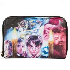 LOUNGEFLY Harry Potter Trilogy Sorcerers Stone Zip Around Wallet Harry Potter One Size New