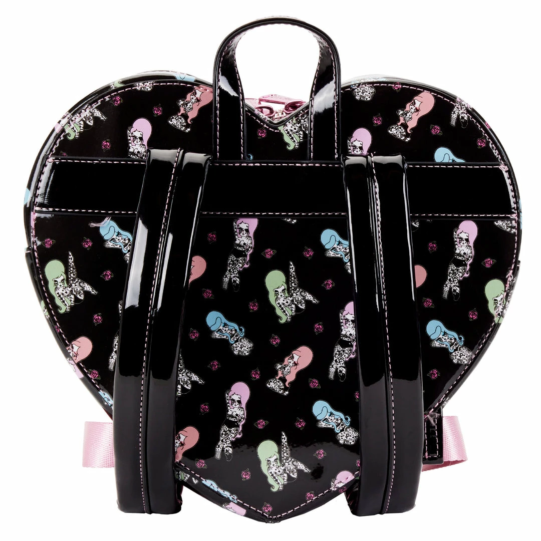 LOUNGEFLY Valfre Double Heart Mini Backpack Women's Double Strap Shoulder Bag Purse New 4 LOUNGEFLY Valfre Double Heart Mini Backpack Women's Double Strap Shoulder Bag Purse New