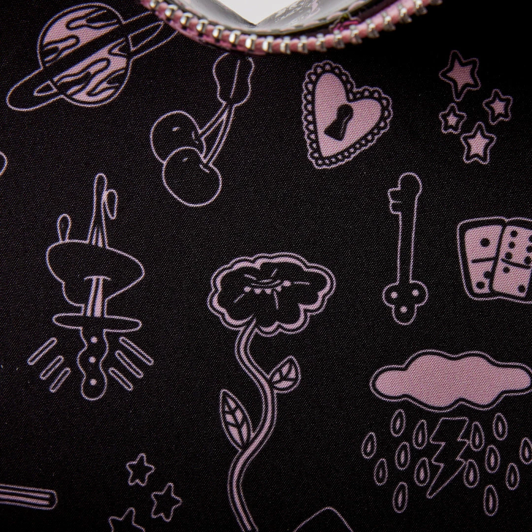 LOUNGEFLY Valfre Double Heart Mini Backpack Women's Double Strap Shoulder Bag Purse New 5 LOUNGEFLY Valfre Double Heart Mini Backpack Women's Double Strap Shoulder Bag Purse New