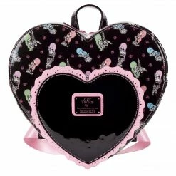 LOUNGEFLY Valfre Double Heart Mini Backpack Women's Double Strap Shoulder Bag Purse New