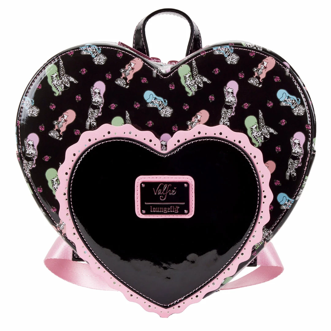 LOUNGEFLY Valfre Double Heart Mini Backpack Women's Double Strap Shoulder Bag Purse New 3 LOUNGEFLY Valfre Double Heart Mini Backpack Women's Double Strap Shoulder Bag Purse New