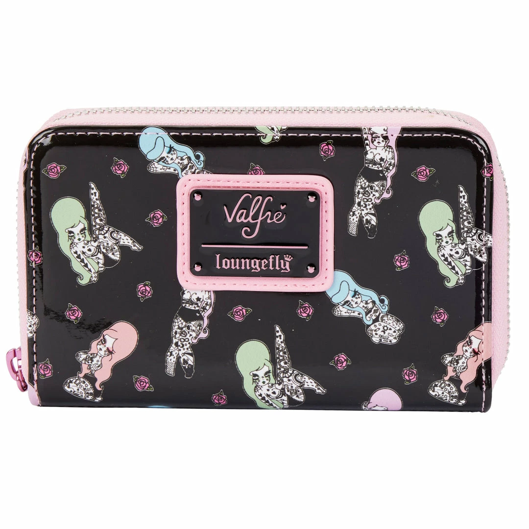 LOUNGEFLY Women's Valfre Tattoo Allover Print Zip-Around Wallet New 4 LOUNGEFLY Women's Valfre Tattoo Allover Print Zip-Around Wallet New