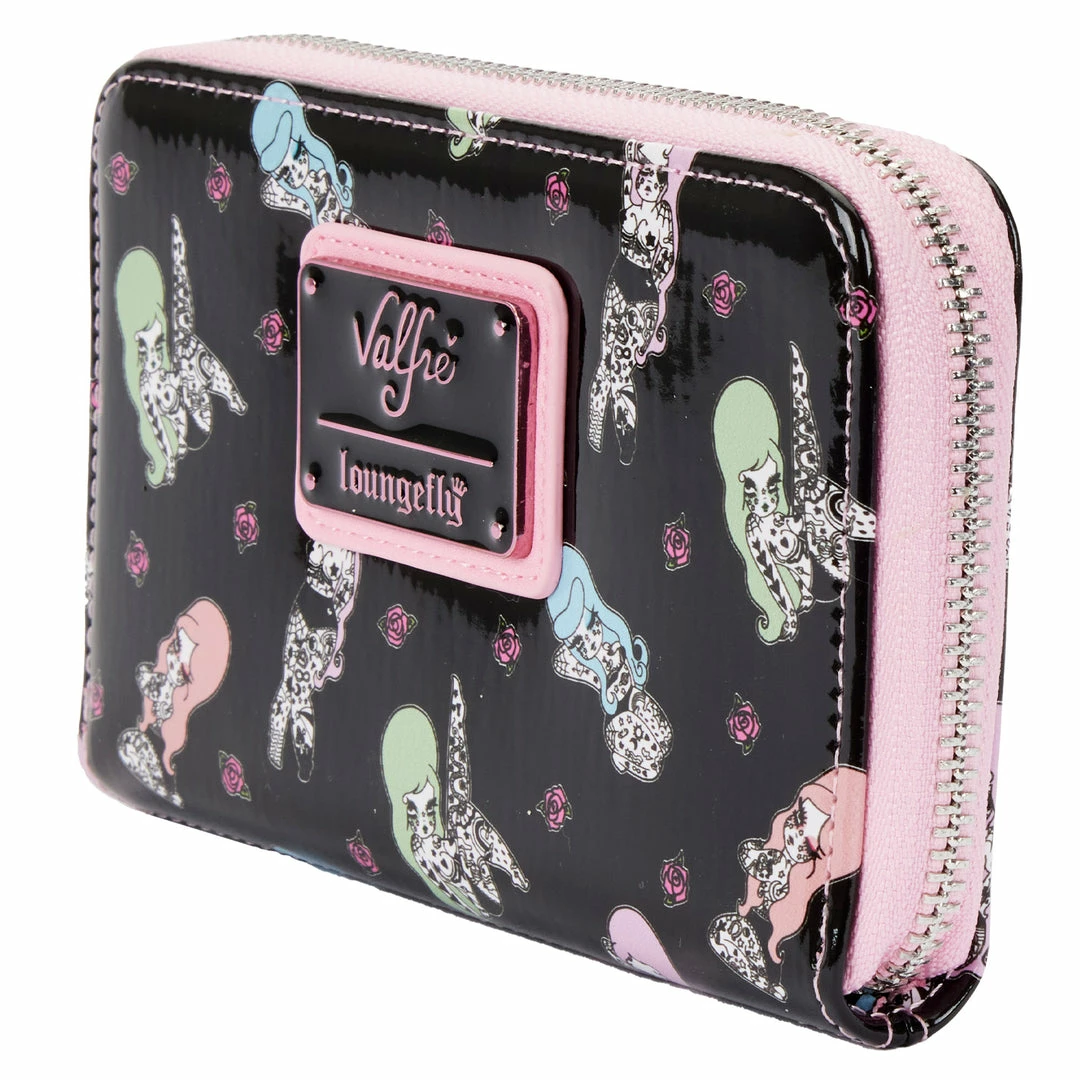 LOUNGEFLY Women's Valfre Tattoo Allover Print Zip-Around Wallet New 6 LOUNGEFLY Women's Valfre Tattoo Allover Print Zip-Around Wallet New