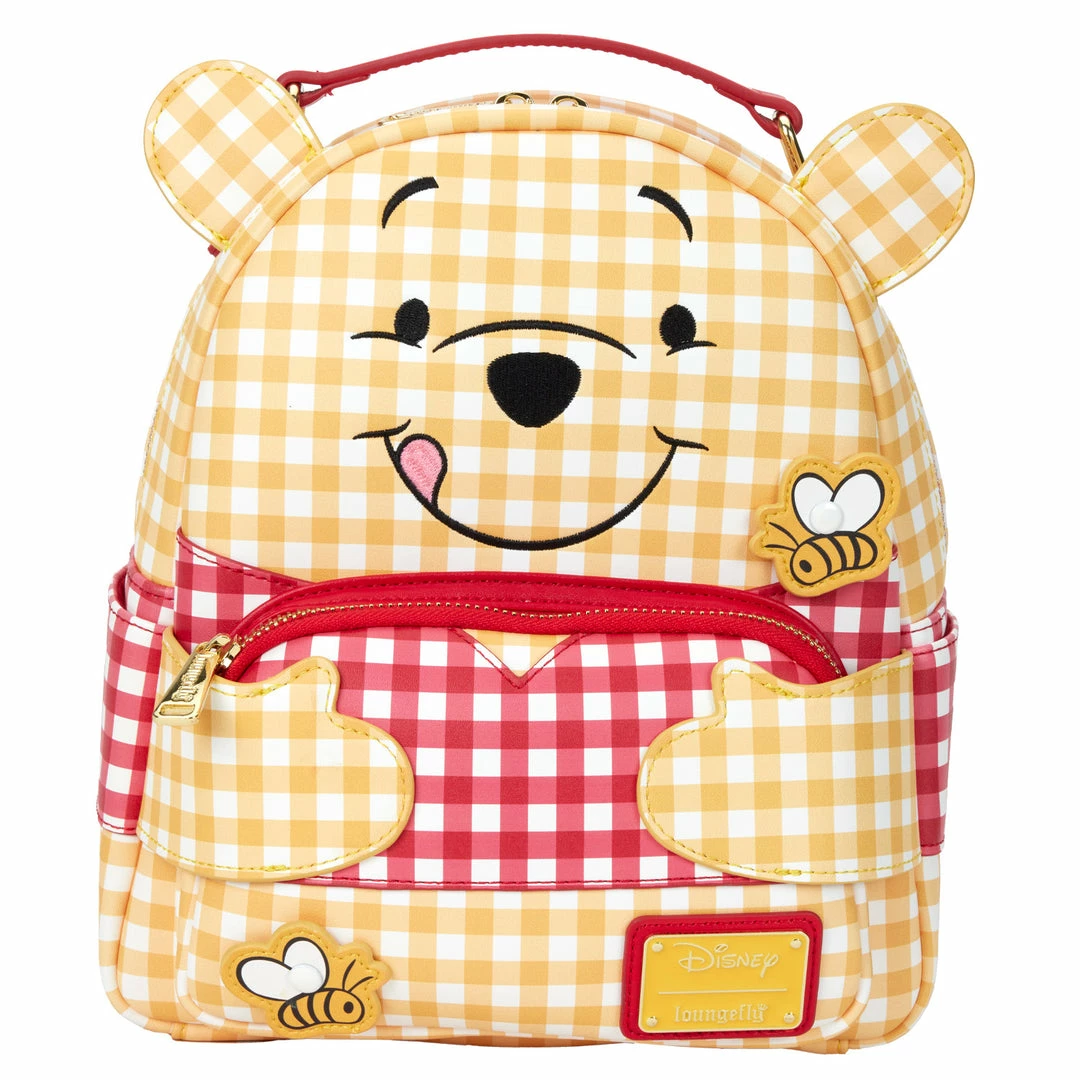 New LOUNGEFLY Disney Winnie The Pooh Gingham Womens Double Strap Shoulder Bag Purse 3 New LOUNGEFLY Disney Winnie The Pooh Gingham Womens Double Strap Shoulder Bag Purse
