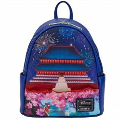 New LOUNGEFLY Disney Mulan Castle Light Up Mini Backpack Mulan One Size