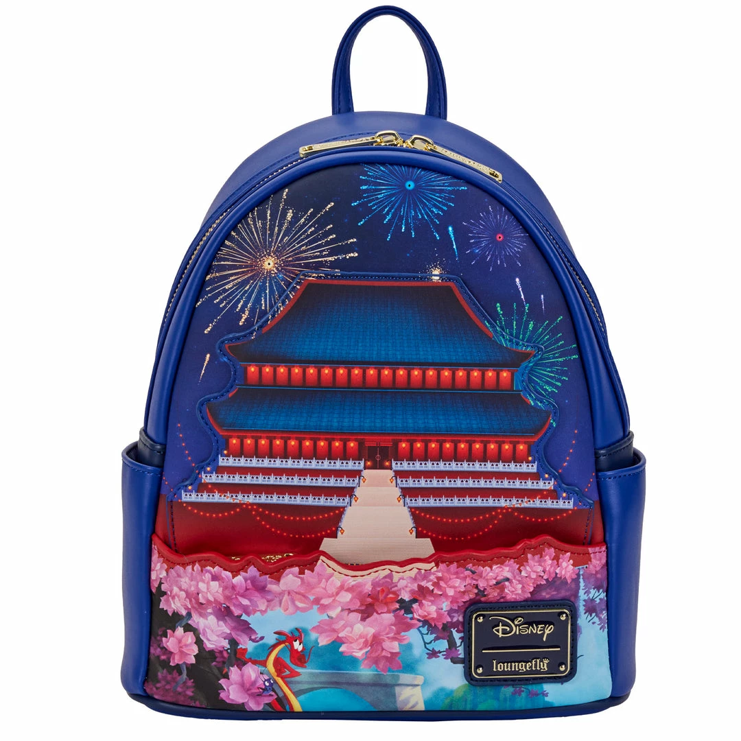 New LOUNGEFLY Disney Mulan Castle Light Up Mini Backpack Mulan One Size 3 New LOUNGEFLY Disney Mulan Castle Light Up Mini Backpack Mulan One Size