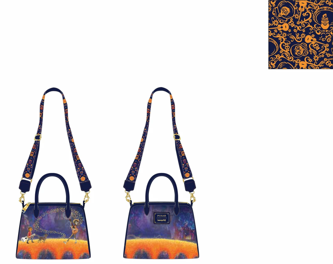 LOUNGEFLY Pixar Coco Marigold Bridge Guitar Strap Crossbody New 7 LOUNGEFLY Pixar Coco Marigold Bridge Guitar Strap Crossbody New