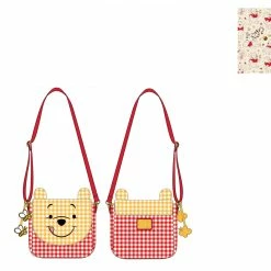 LOUNGEFLY DISNEY WINNIE THE POOH GINGHAM CROSSBODY BAG New