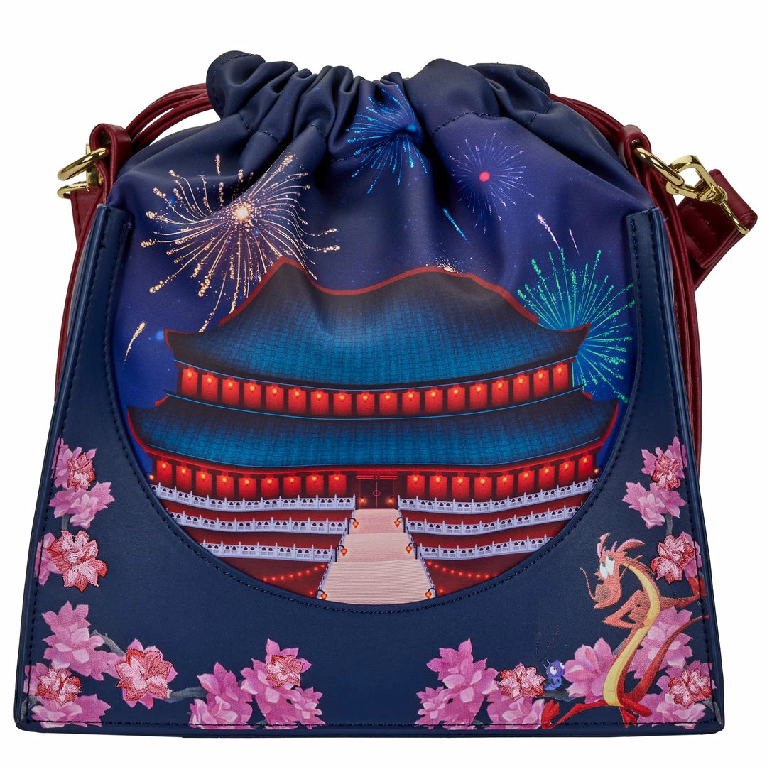 LOUNGEFLY Disney Mulan Castle Cinch Sack Crossbody Bag Mulan One Size New 3 LOUNGEFLY Disney Mulan Castle Cinch Sack Crossbody Bag Mulan One Size New