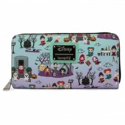 LOUNGEFLY Disney Hocus Pocus Scene Aop Ziparound Wallet New