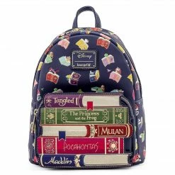 ShopHippo LOUNGEFLY Disney Princess Books All Over Print Womens Double Strap Shoulder Bag Purse New