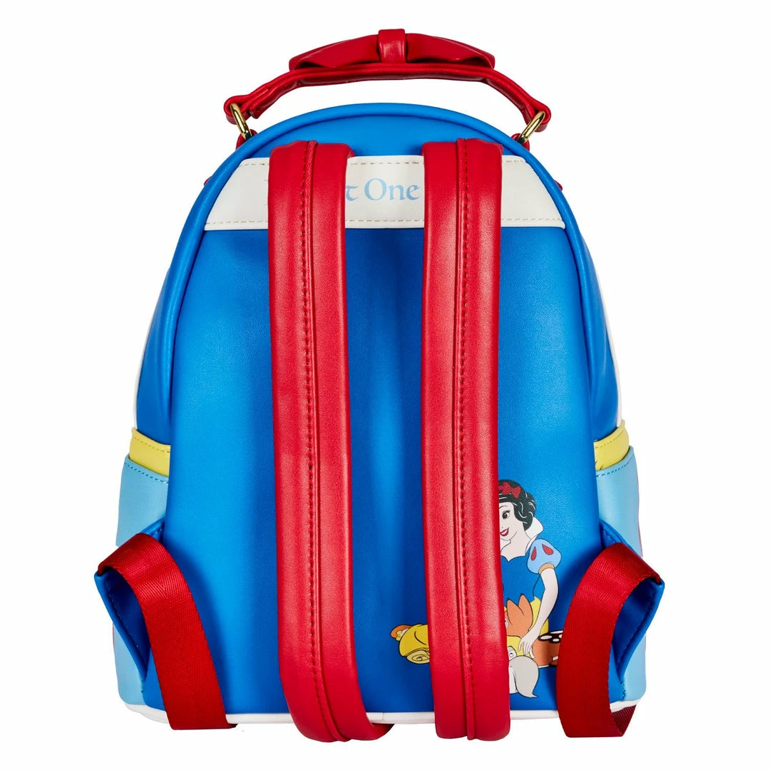 LOUNGEFLY DISNEY SNOW WHITE COSPLAY BOW HANDLE MINI BACKPACK New 4 LOUNGEFLY DISNEY SNOW WHITE COSPLAY BOW HANDLE MINI BACKPACK New