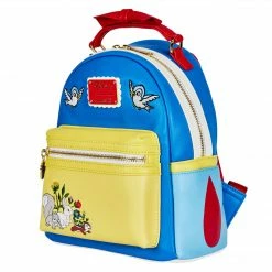 LOUNGEFLY DISNEY SNOW WHITE COSPLAY BOW HANDLE MINI BACKPACK New 13 LOUNGEFLY DISNEY SNOW WHITE COSPLAY BOW HANDLE MINI BACKPACK New