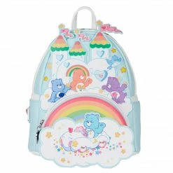 LOUNGEFLY Care Bears Care-A-Lot Castle Womens Double Strap Shoulder Bag Purse New
