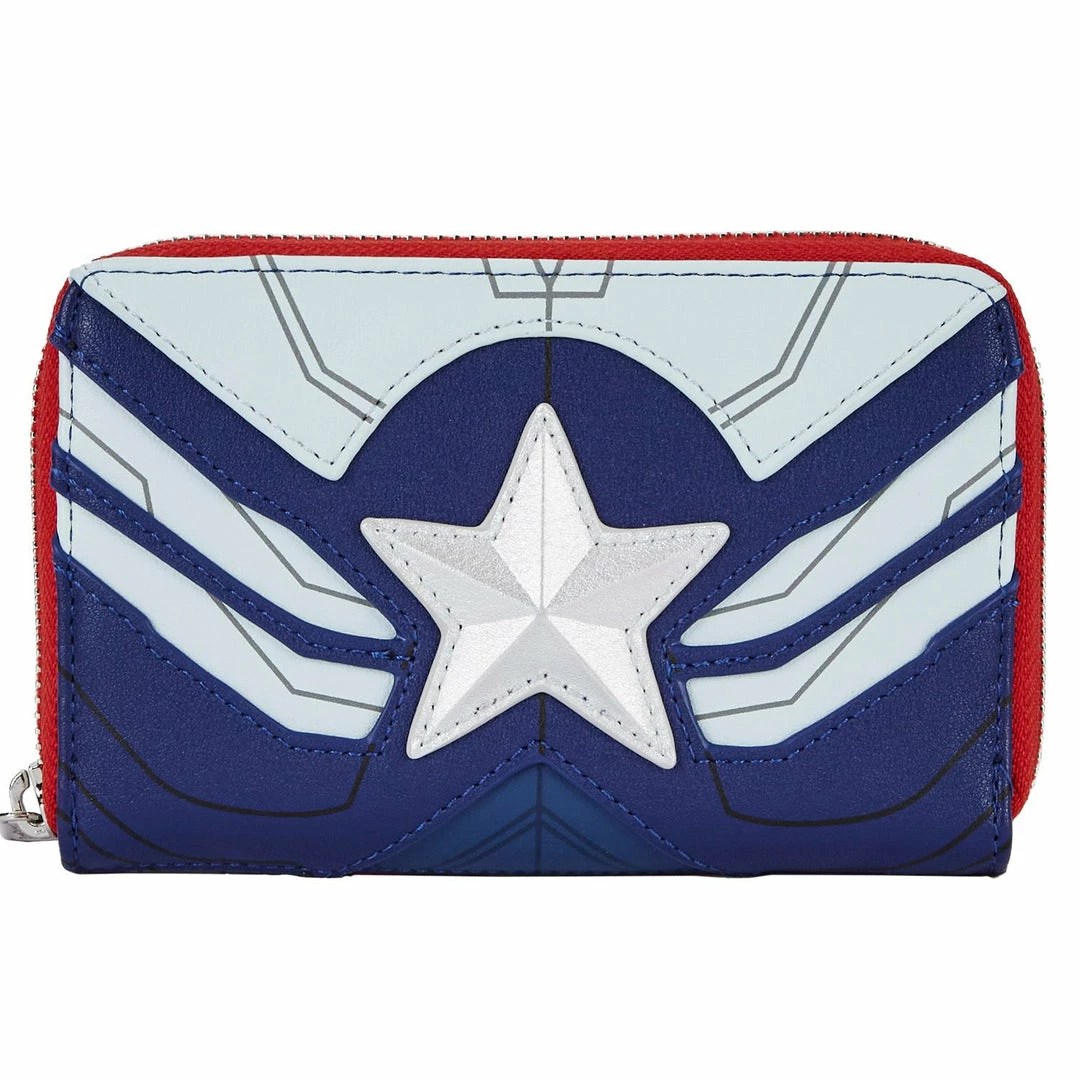 New LOUNGEFLY MARVEL FALCON CAPTAIN AMERICA COSPLAY ZIP AROUND WALLET 4 New LOUNGEFLY MARVEL FALCON CAPTAIN AMERICA COSPLAY ZIP AROUND WALLET