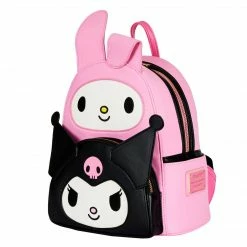 New LOUNGEFLY Sanrio Hello Kitty My Melody Kuromi Double Pocket Adult Women's Double Strap Shoulder Bag Purse