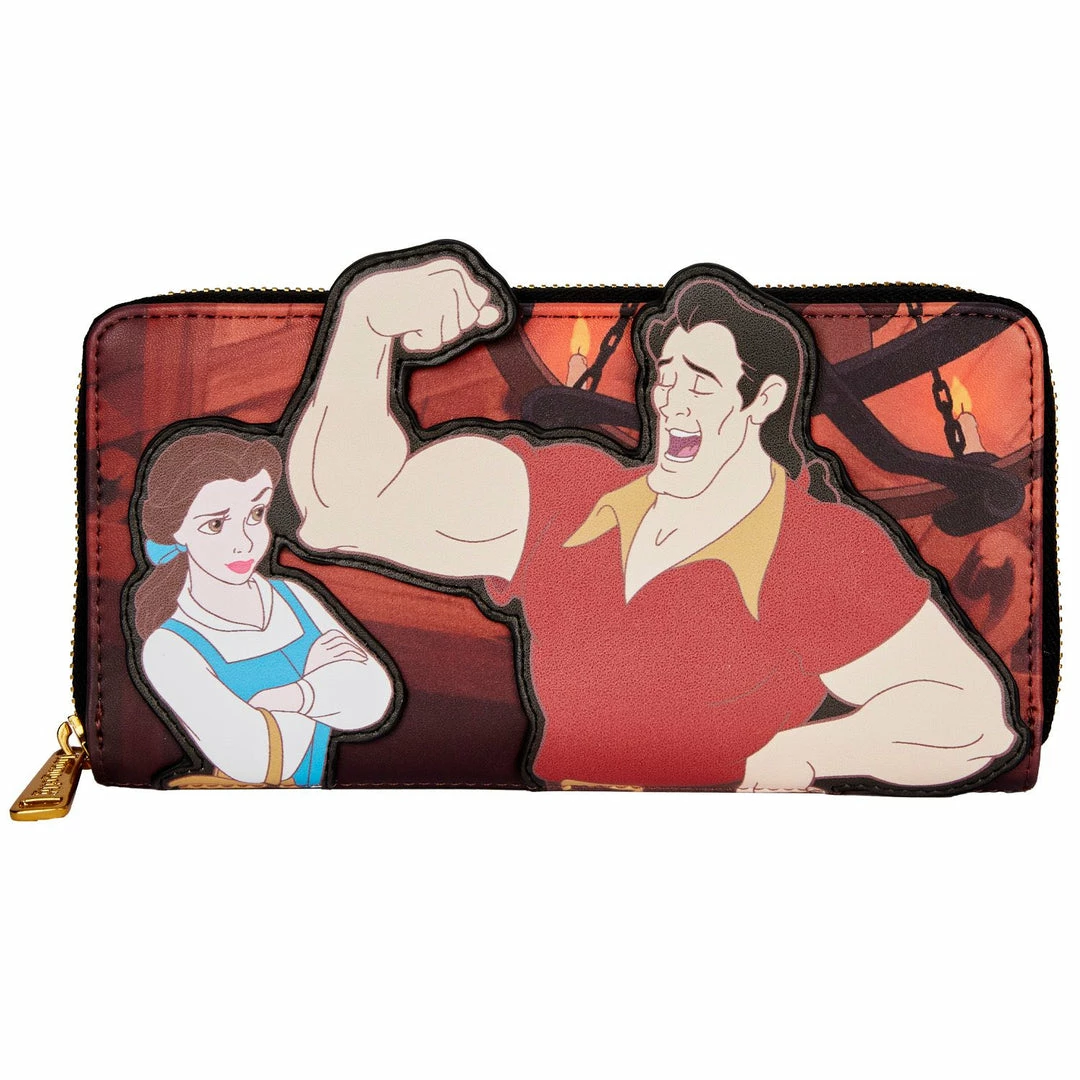 LOUNGEFLY Disney Villains Scene Gaston Ziparound Wallet New 3 LOUNGEFLY Disney Villains Scene Gaston Ziparound Wallet New