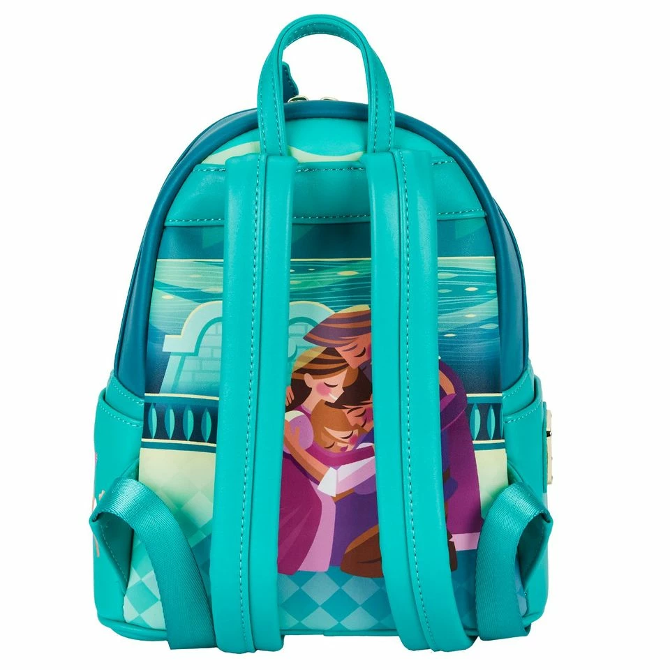 New LOUNGEFLY Disney Tangled Princess Castle Womens Double Strap Shoulder Bag Purse 5 New LOUNGEFLY Disney Tangled Princess Castle Womens Double Strap Shoulder Bag Purse