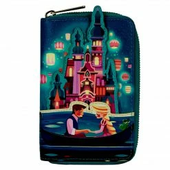 LOUNGEFLY Tangled Rapunzel Castle Glow In The Dark Zip Around Wallet New