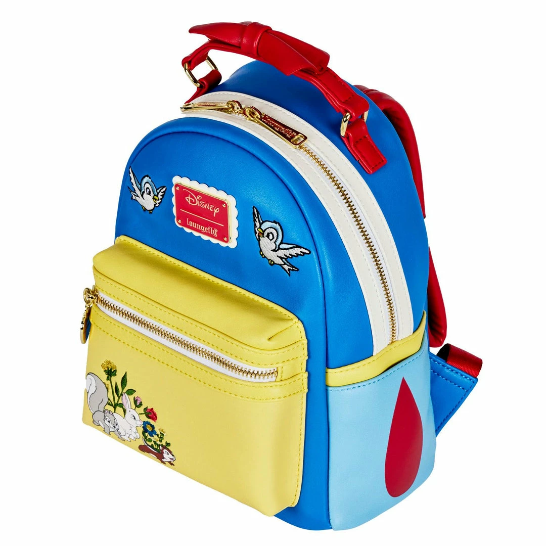 LOUNGEFLY DISNEY SNOW WHITE COSPLAY BOW HANDLE MINI BACKPACK New 8 LOUNGEFLY DISNEY SNOW WHITE COSPLAY BOW HANDLE MINI BACKPACK New